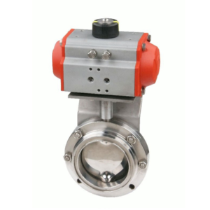horizontal pneumatic sanitary tri clamp butterfly valve