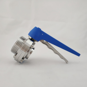 weld thread butterfly valve with trigger handle – stainless steel