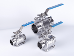 sanitary tri clamp 3 piece ball valve stainless steel.