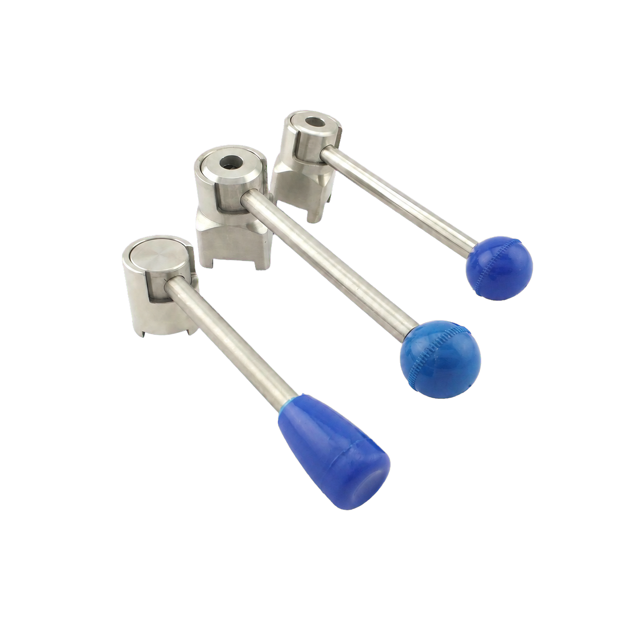 Sanitary butterfly valve with Pull handle blue plastic ball
