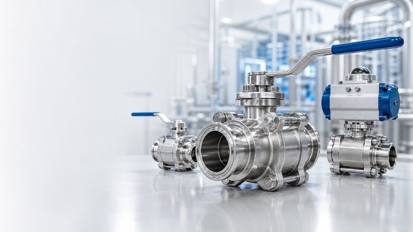 Yuanzhou sanitary stainless steel manual and actuated ball valves